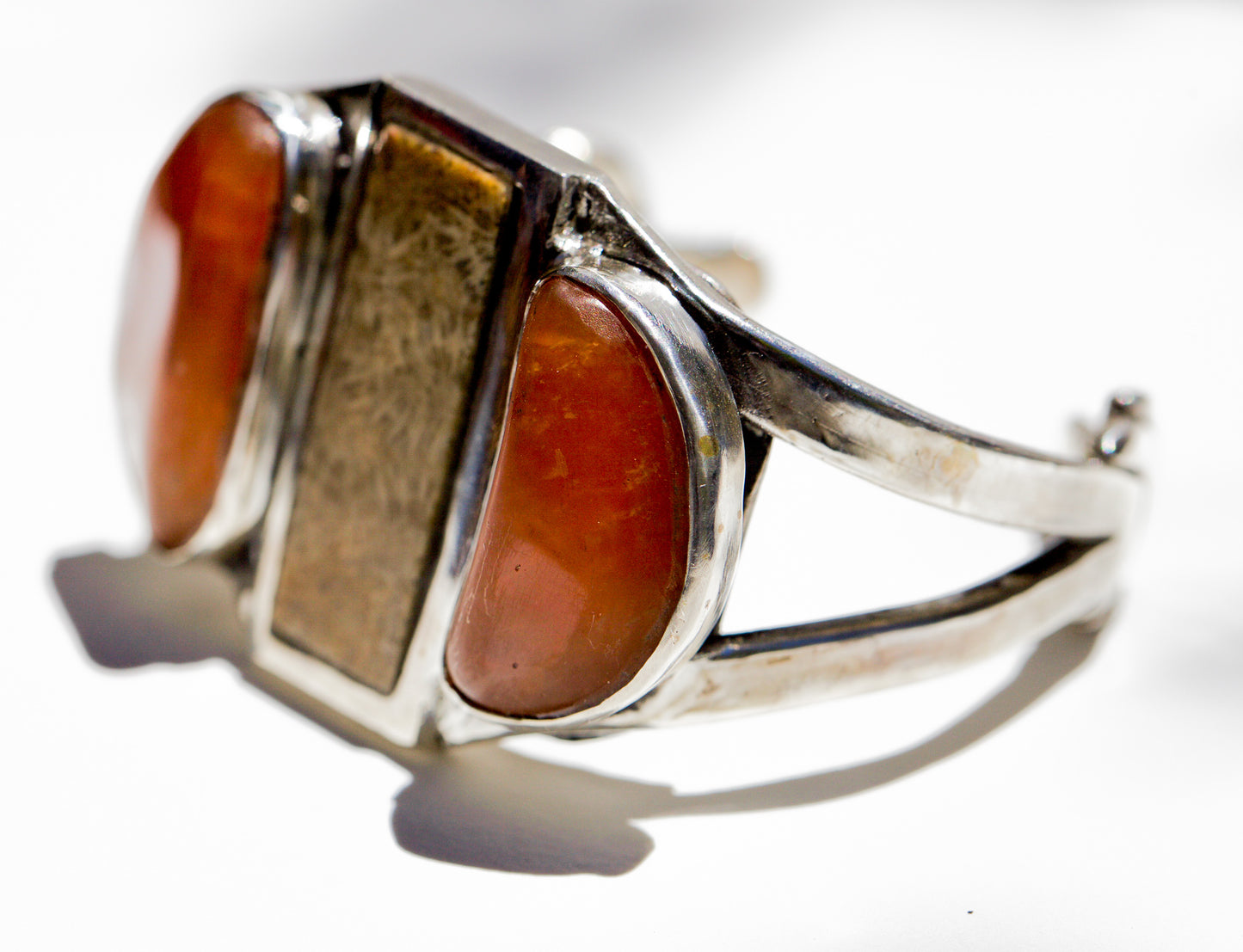 Carnelian Agate & Fossilized Coral Cuff