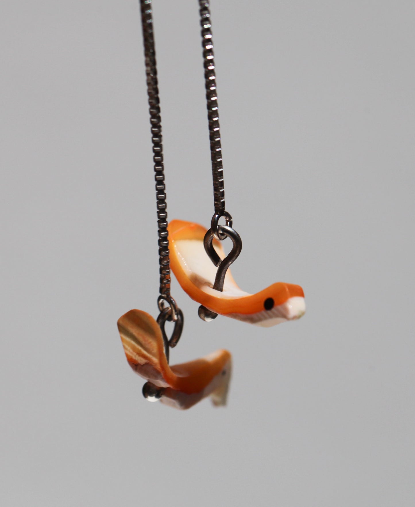 Bird Threader Earrings - orange
