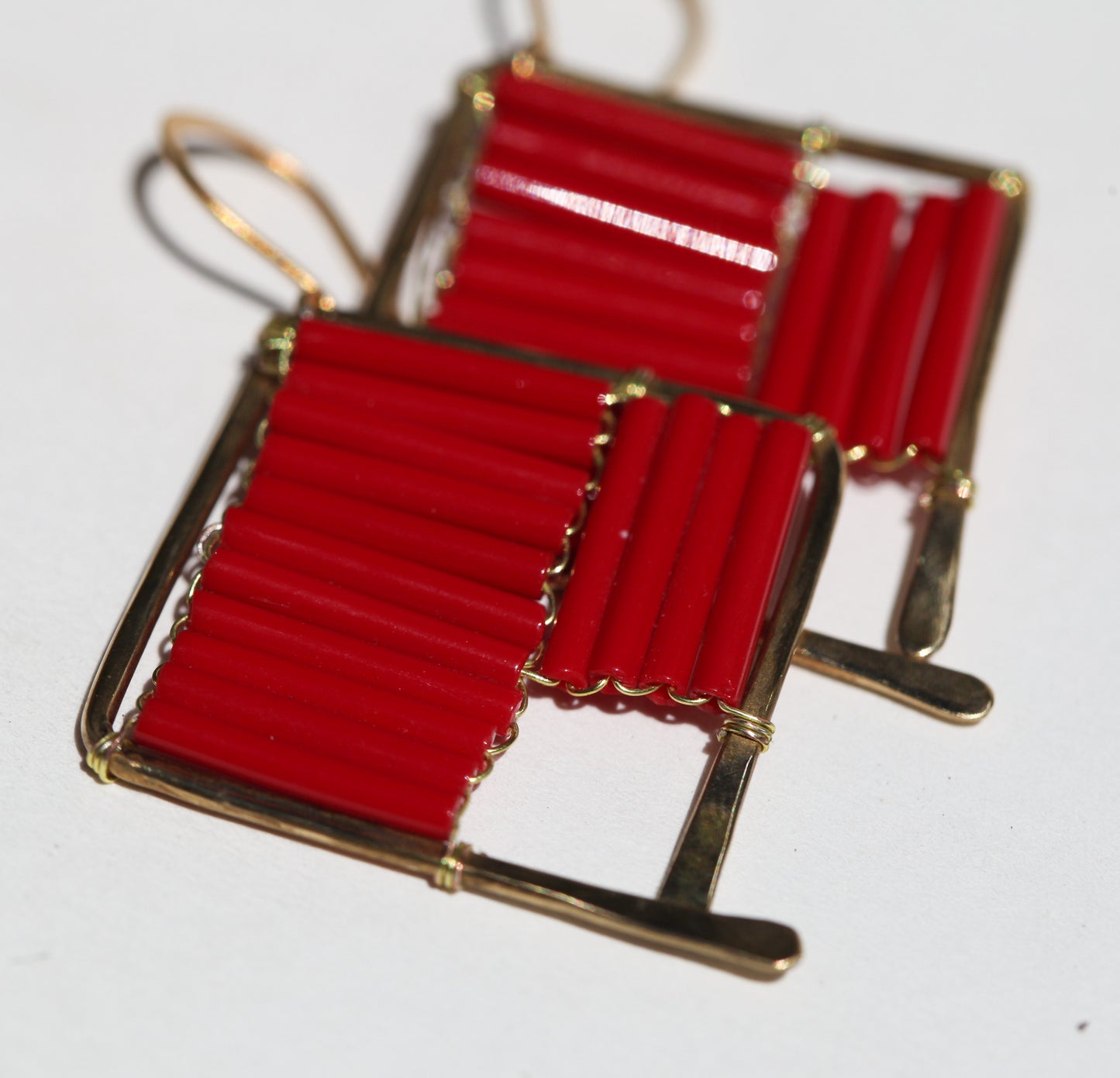 Brass Heartbeat Earrings