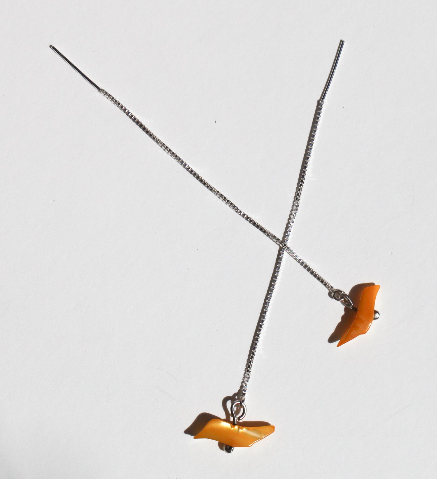 Bird Threader Earrings - yellow