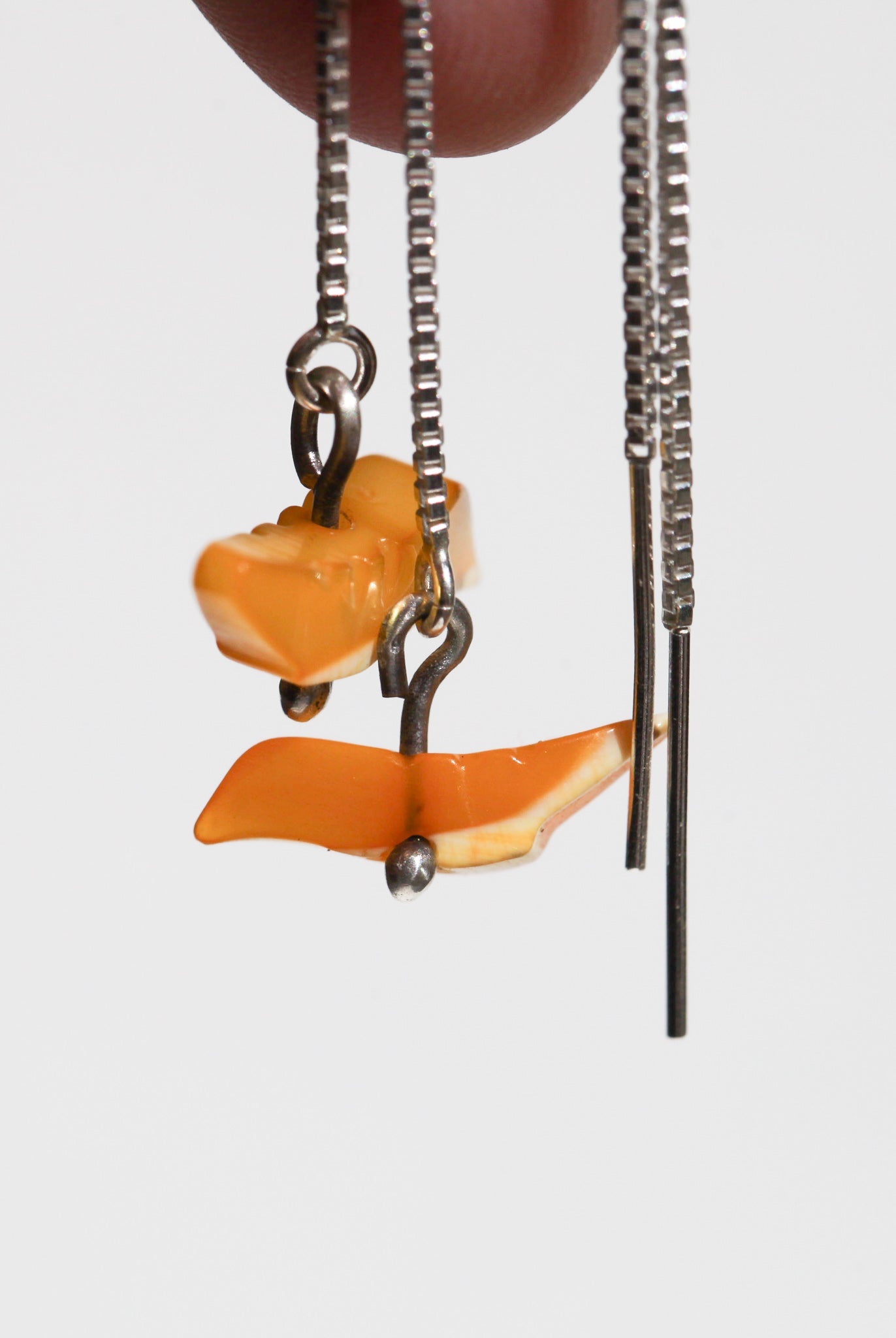 Bird Threader Earrings - yellow