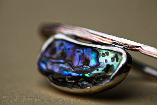 Abalone Mokume Double Ring (size 5.5 & 7.25)