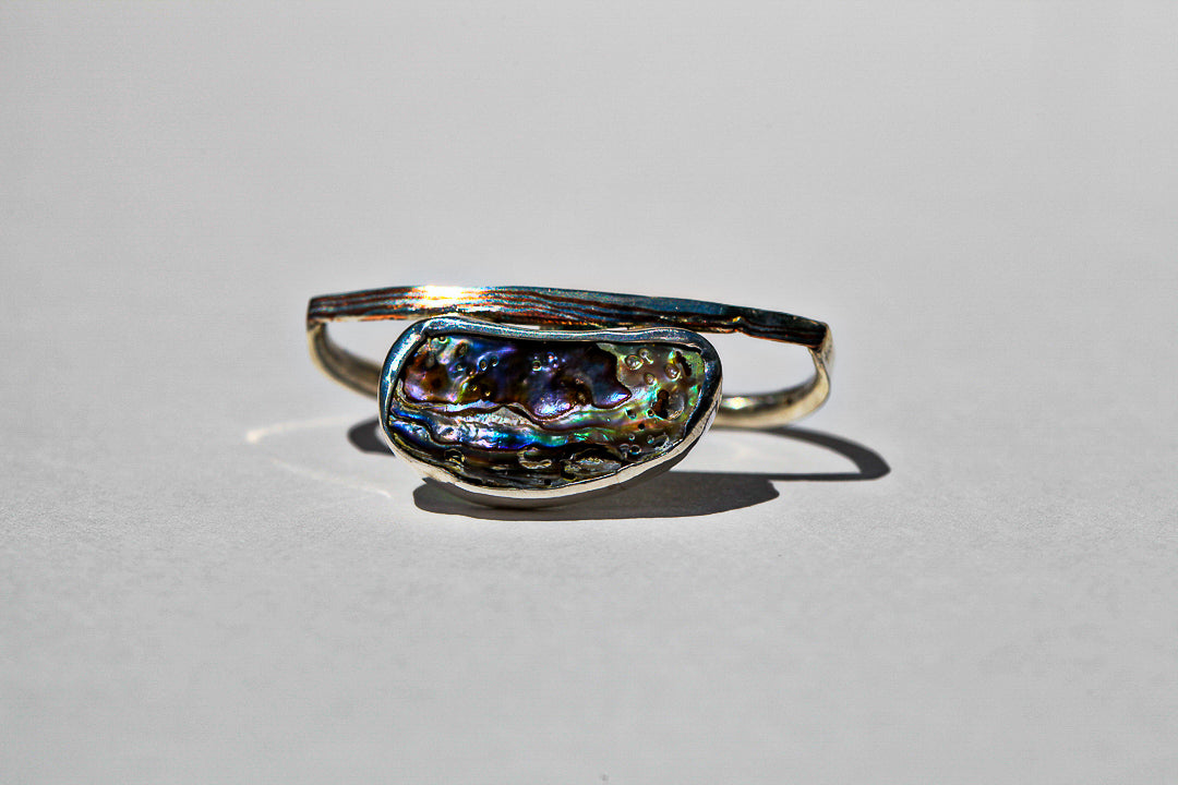 Abalone Mokume Double Ring (size 5.5 & 7.25)