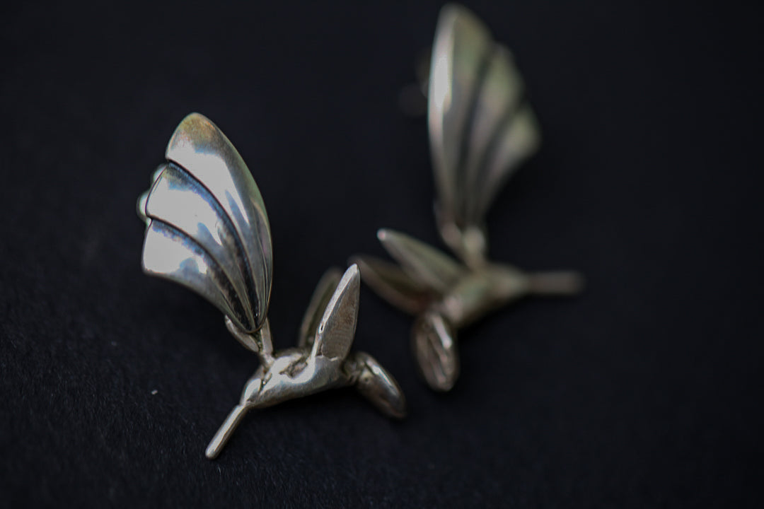 Hummingbird In Flight Studs