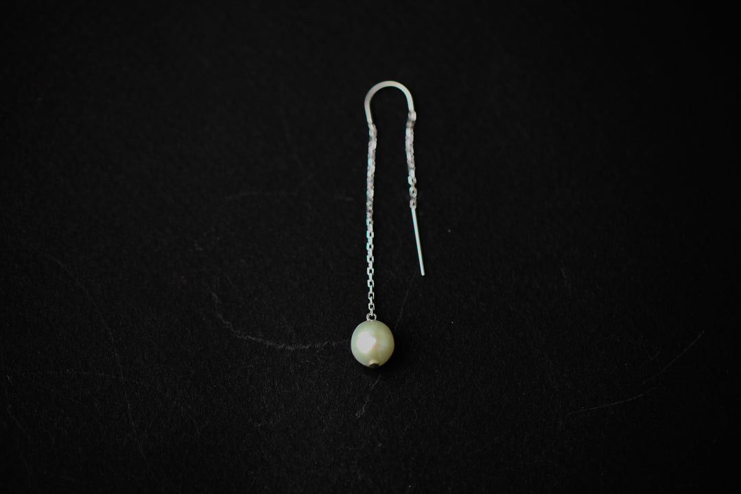 Single Drop Pearl Threader Earring (single earring)