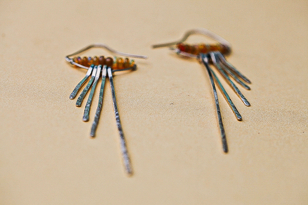 Fire Opal Fringe Earrings