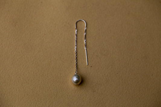 Single Drop Pearl Threader Earring (single earring)