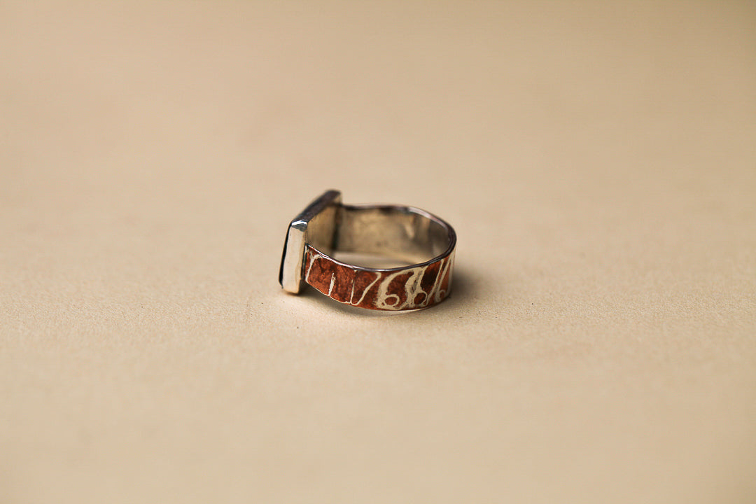 Onyx Mokume Gane Ring (size 9)