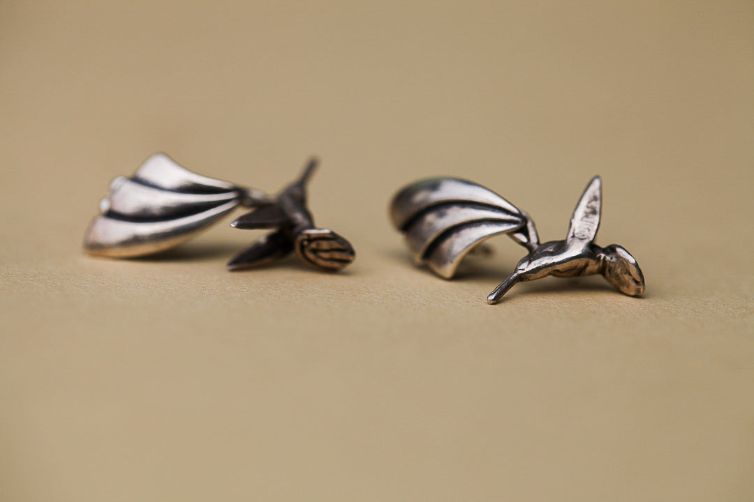 Hummingbird In Flight Studs