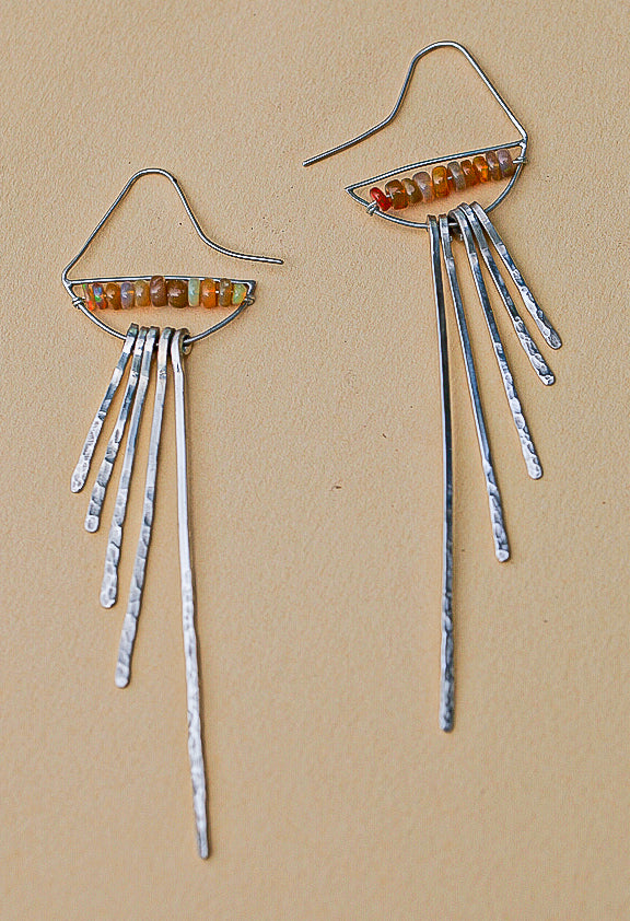 Fire Opal Fringe Earrings