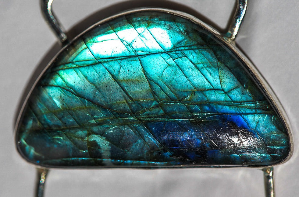 Labradorite Mokume Gane Butterfly Wing Necklace