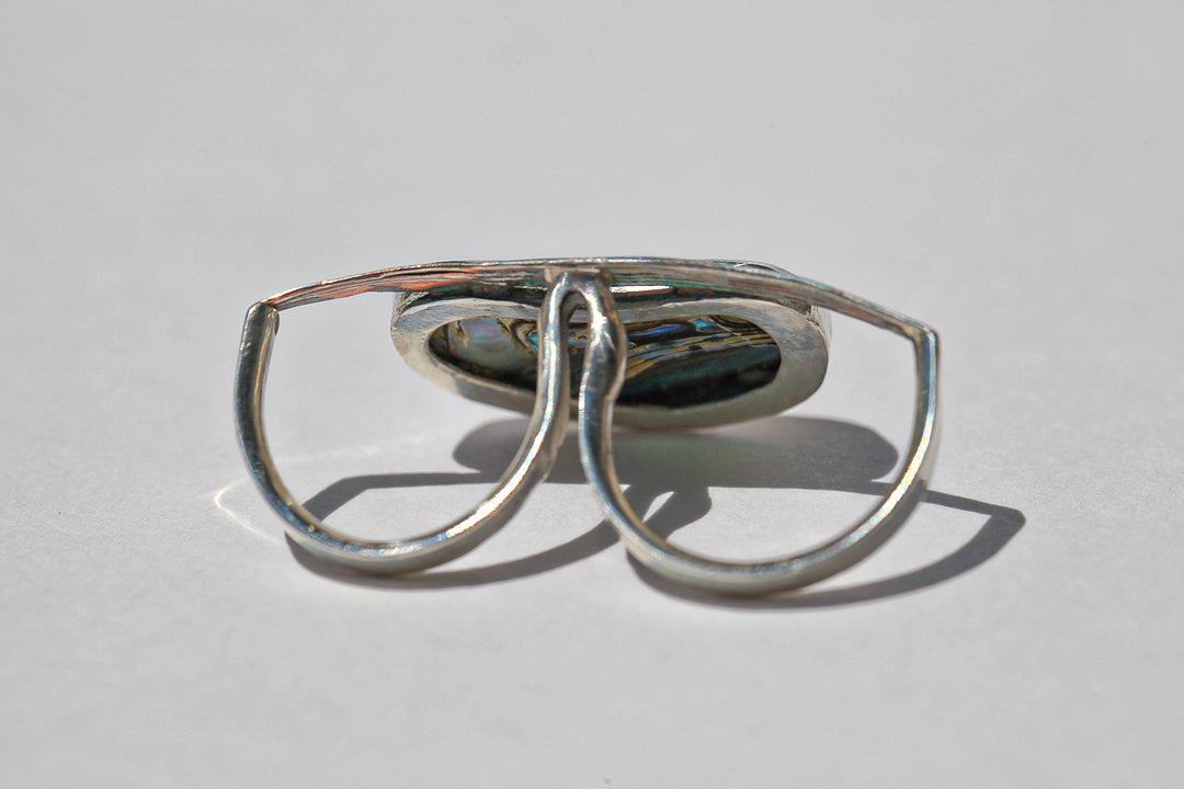 Abalone Mokume Double Ring (size 5.5 & 7.25)