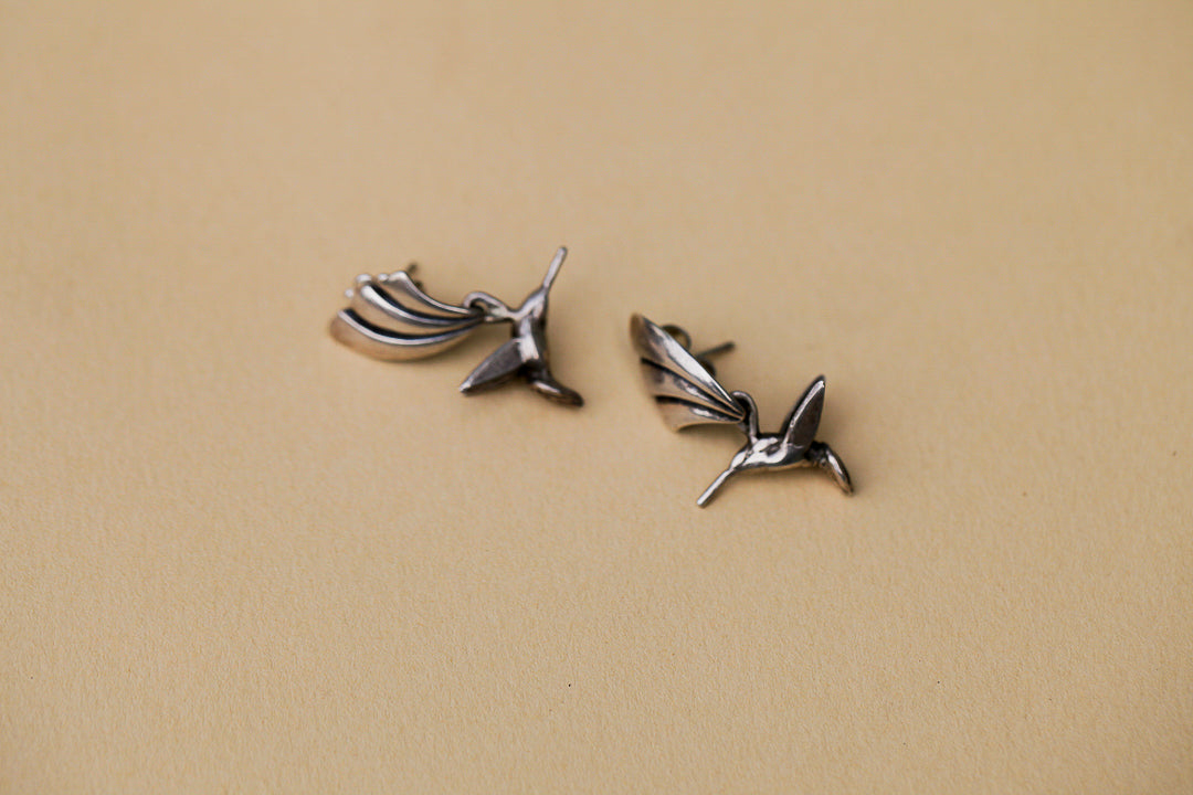 Hummingbird In Flight Studs