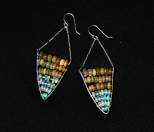 Fire & Ice Opal Beaded Earrings