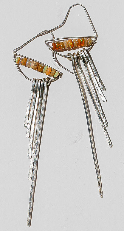 Fire Opal Fringe Earrings