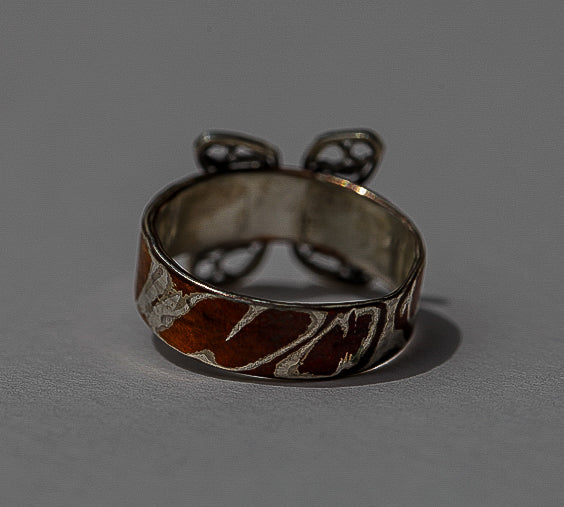 Mokume Gane & Filigree Butterfly Ring (size 6.75)