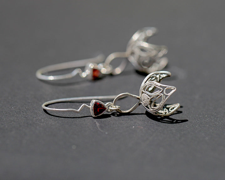 Pomegranate Filagree & Garnet Earrings