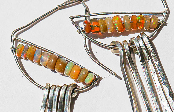 Fire Opal Fringe Earrings