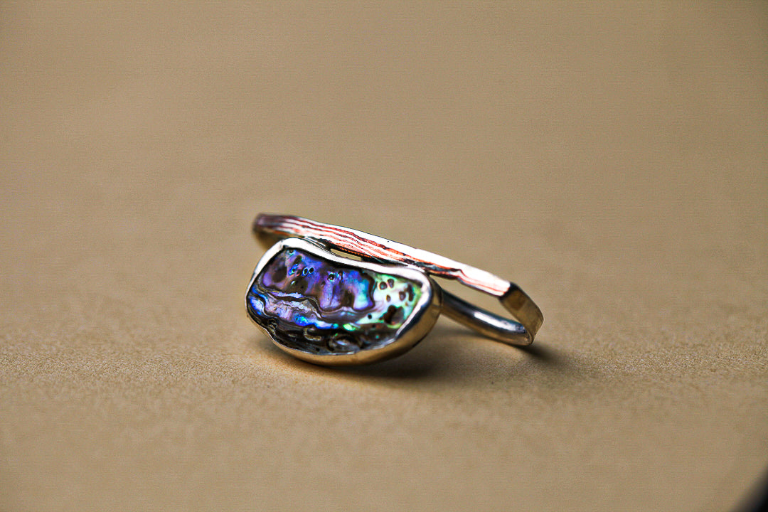 Abalone Mokume Double Ring (size 5.5 & 7.25)