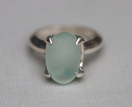 Baby Blue Davenport Seaglass Ring (size 6)