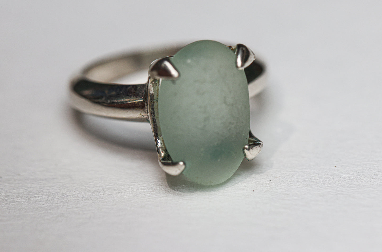 Baby Blue Davenport Seaglass Ring (size 6)