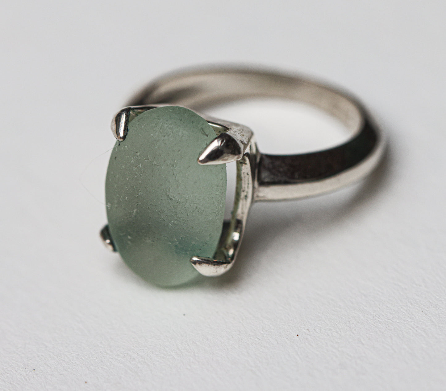 Baby Blue Davenport Seaglass Ring (size 6)