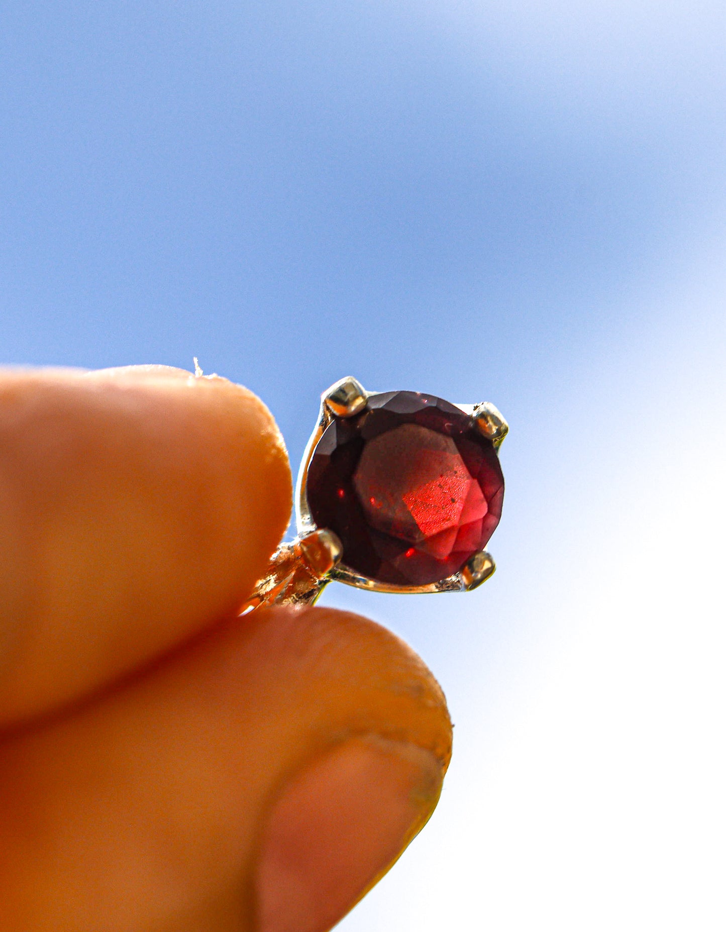 Deep Red Garnet Pendant for Necklace