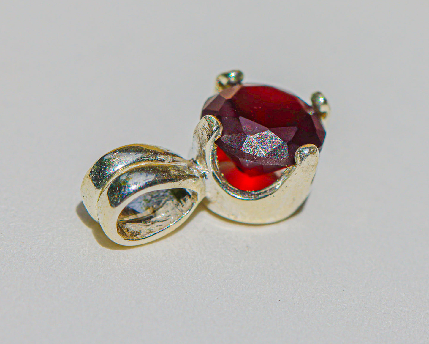 Deep Red Garnet Pendant for Necklace