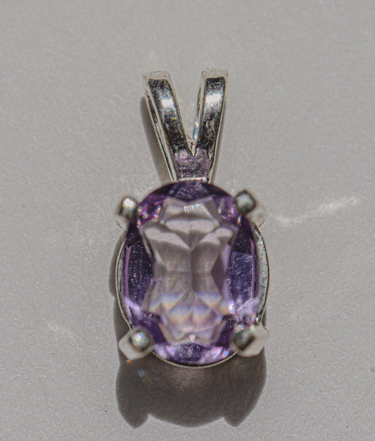 Lilac Purple Amethyst Pendant for Necklace