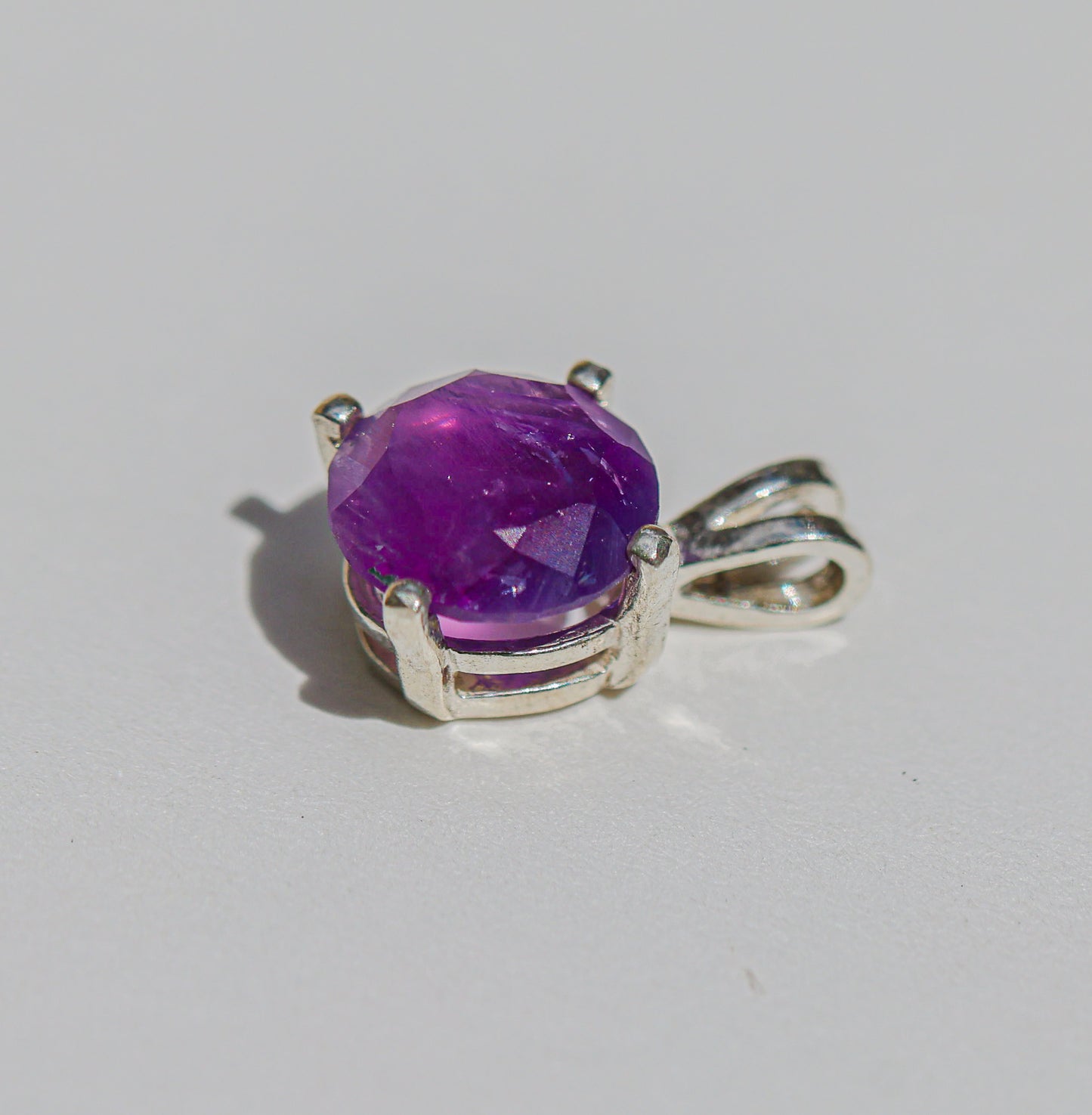 Deep Purple Amethyst Pendant for Necklace