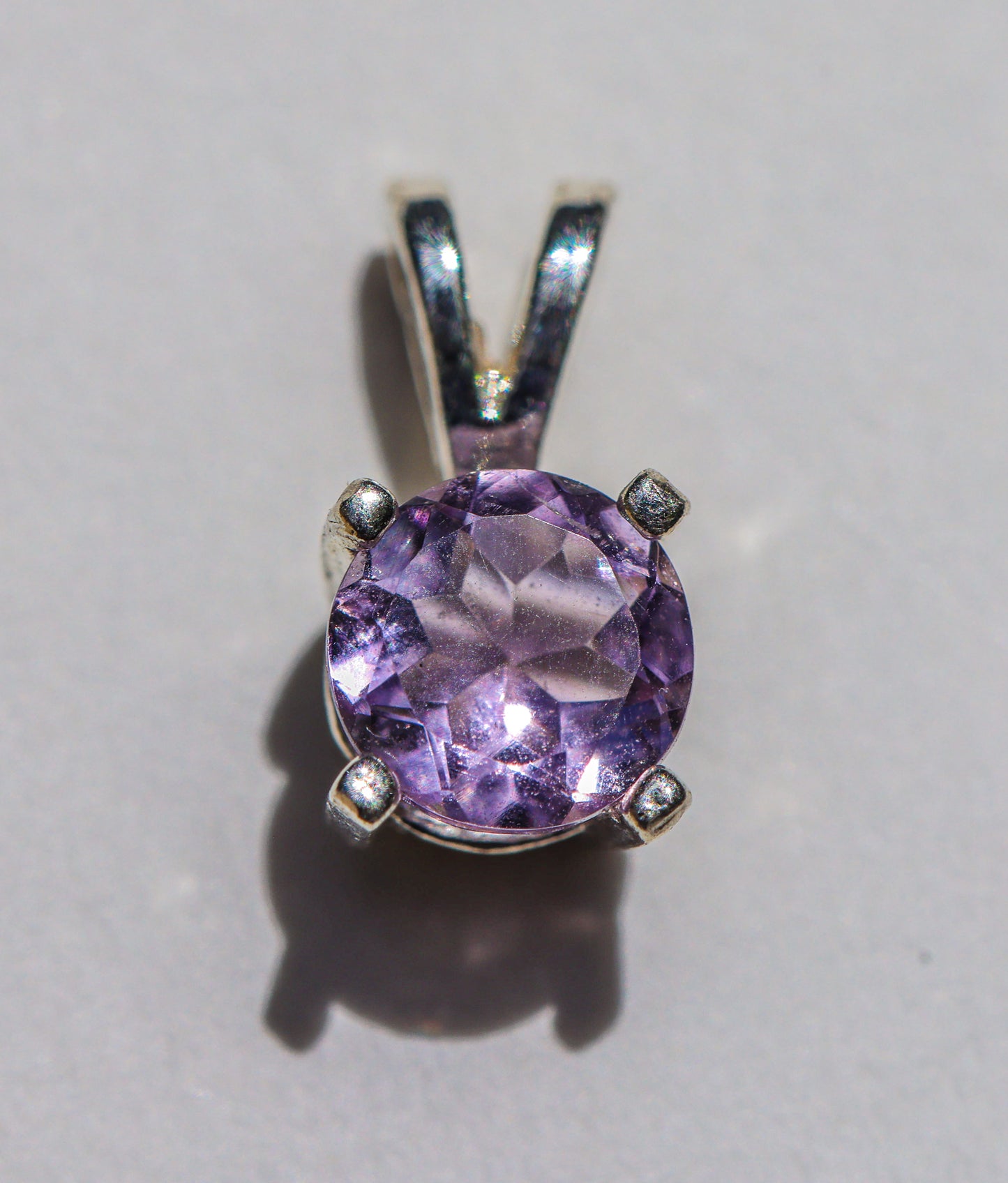 Small Lilac Amethyst Pendant for Necklace