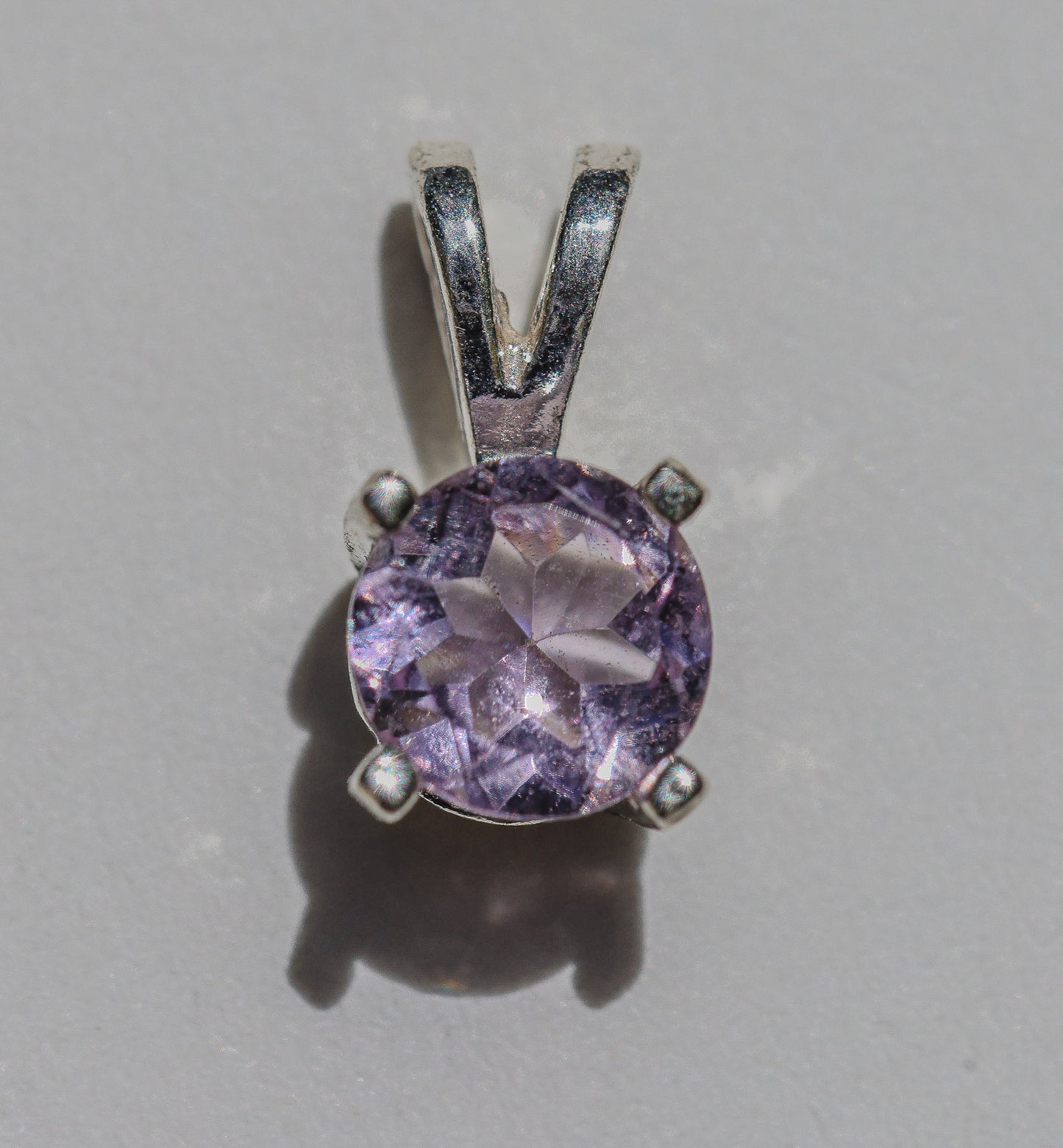 Small Lilac Amethyst Pendant for Necklace