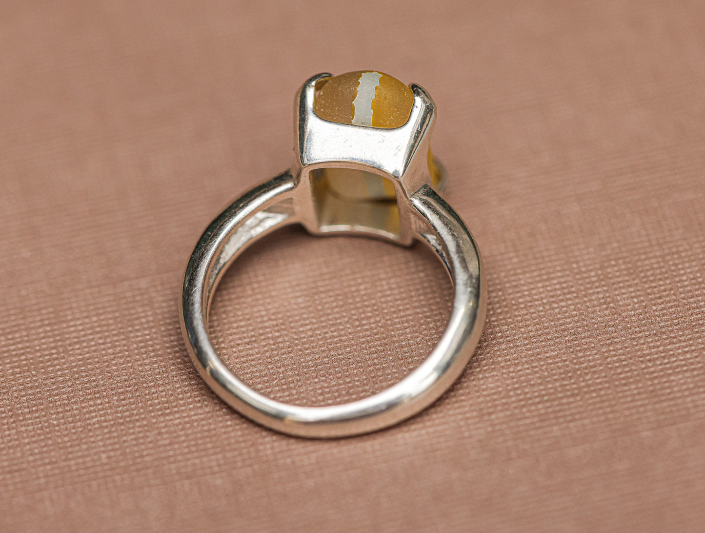 Rare Davenport Yellow Seaglass Ring (size 7)