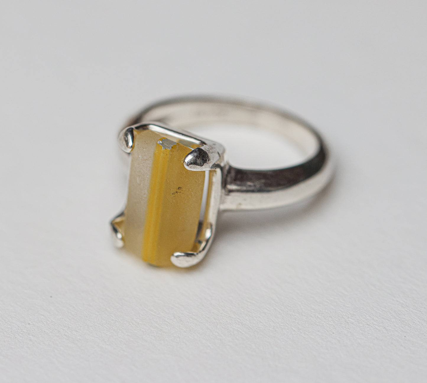 Rare Davenport Yellow Seaglass Ring (size 7)