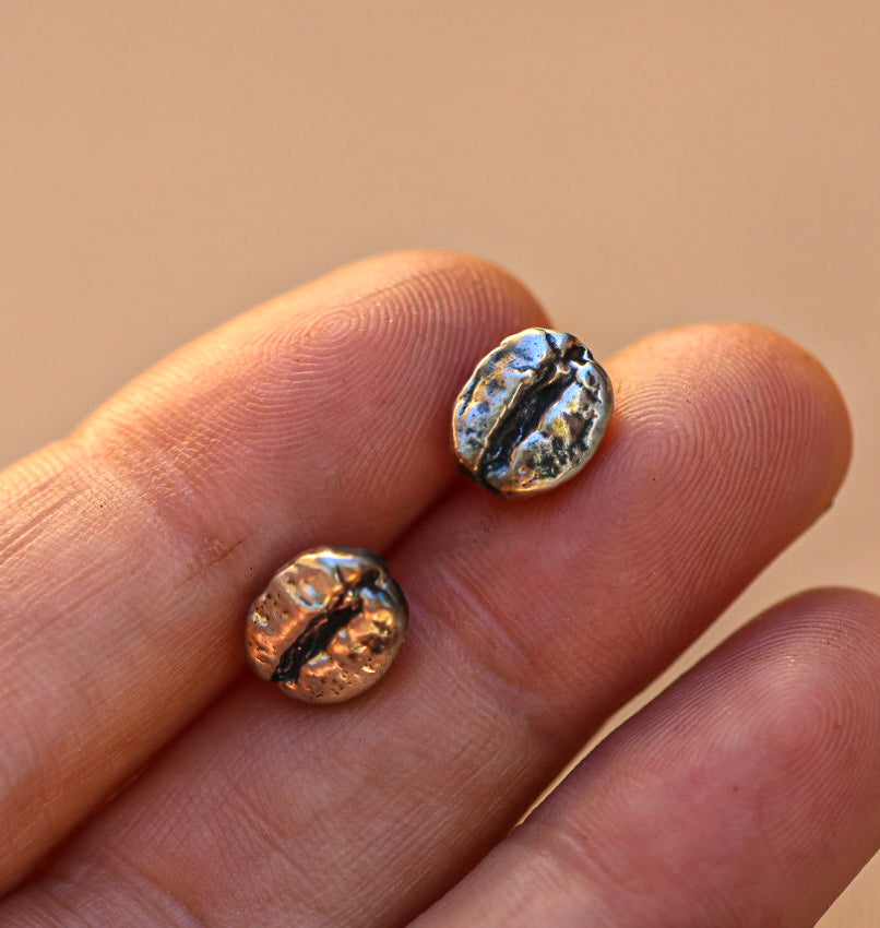 Coffee Bean Stud Earrings