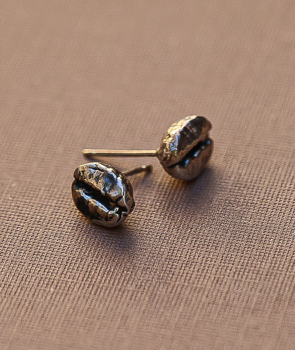 Coffee Bean Stud Earrings