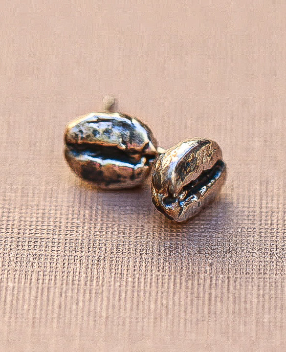 Coffee Bean Stud Earrings