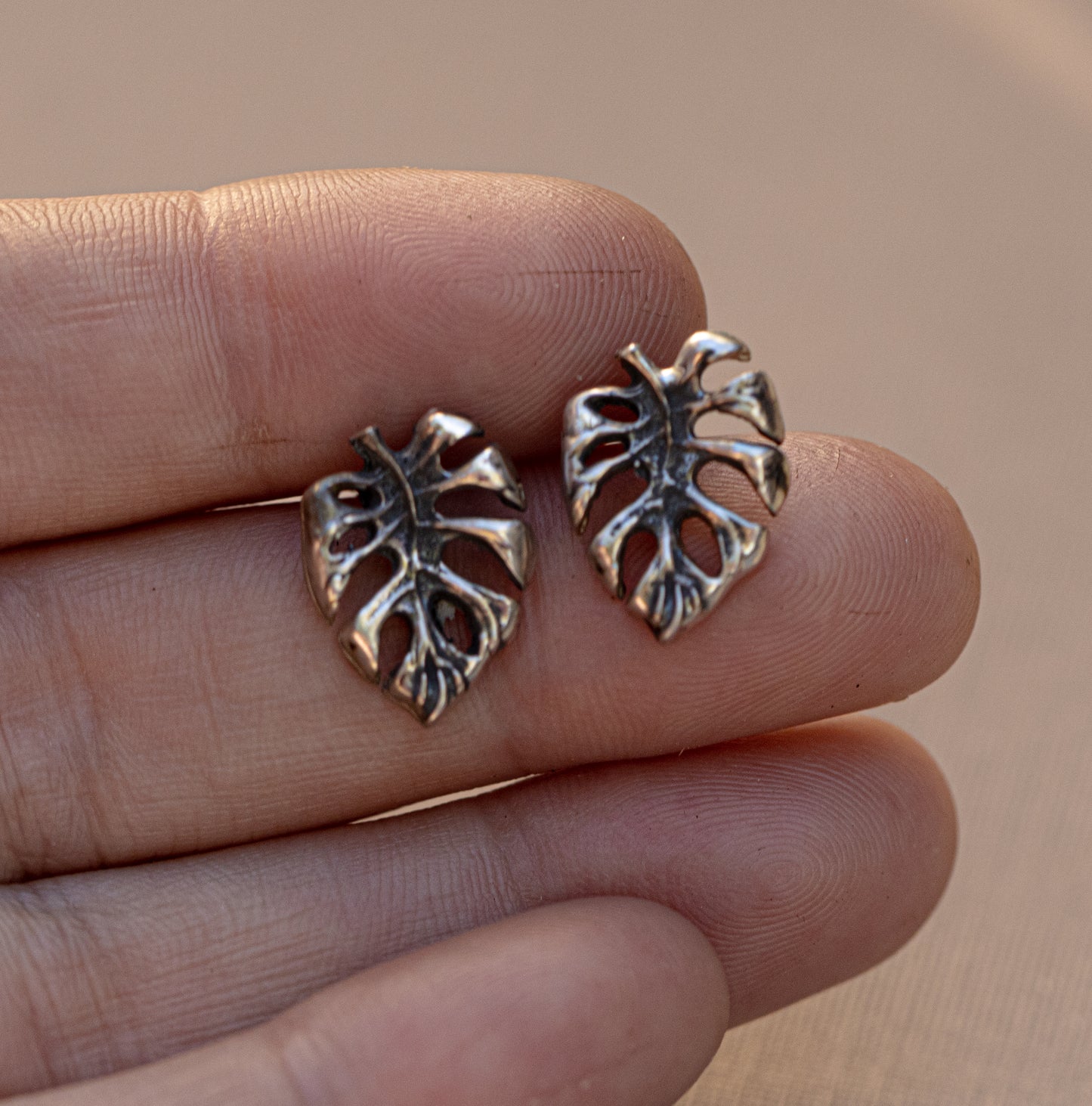 Monstera Stud Earrings