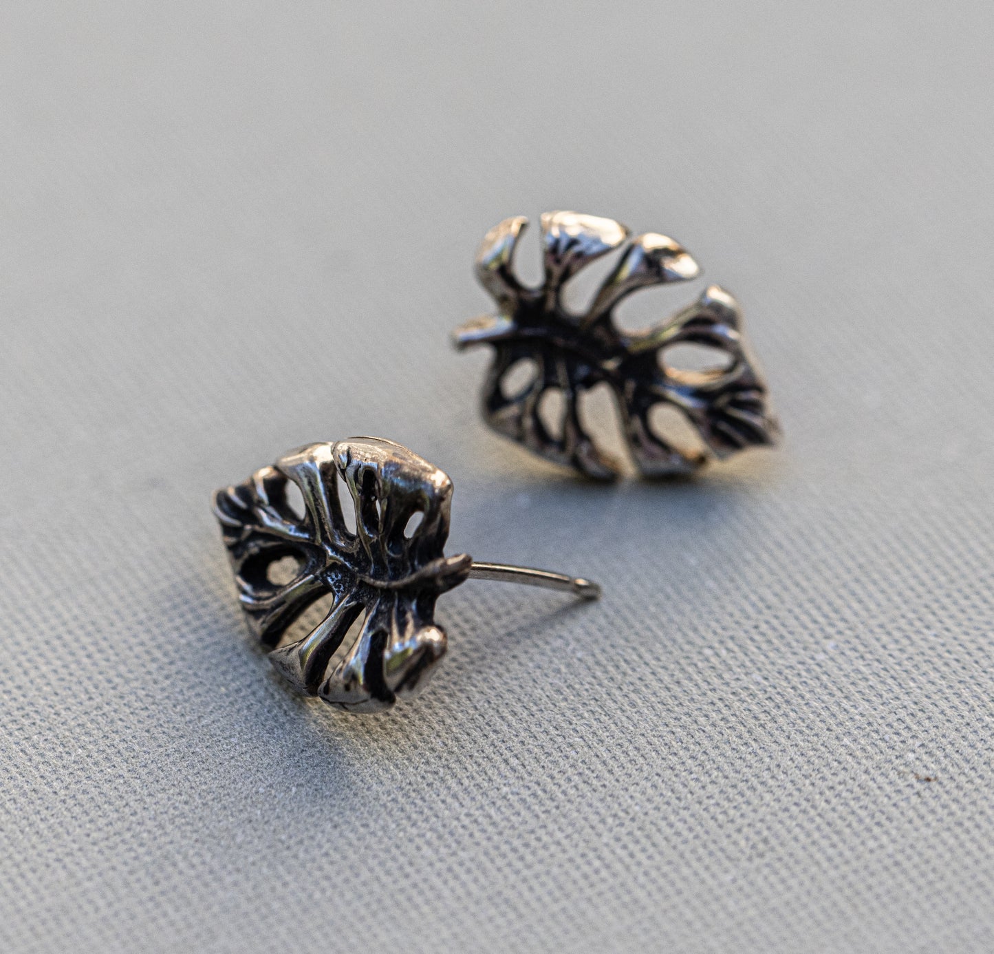 Monstera Stud Earrings