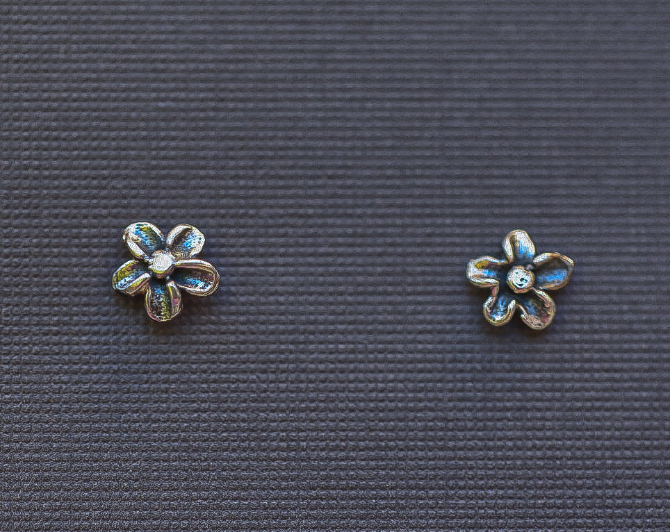 Itty Bitty Plumeria Flower Stud Earrings