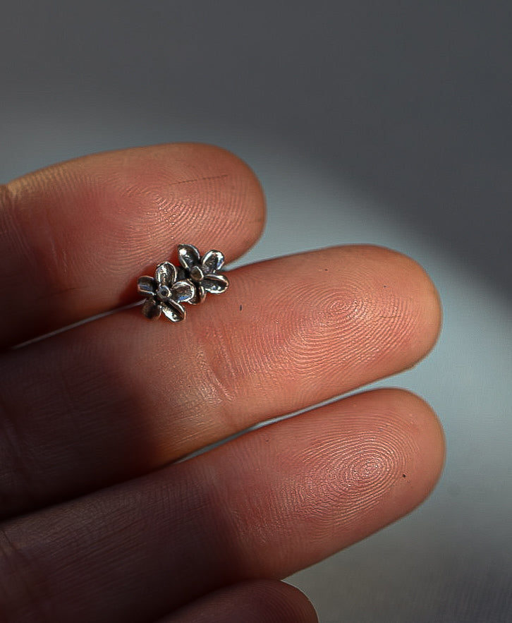 Itty Bitty Plumeria Flower Stud Earrings