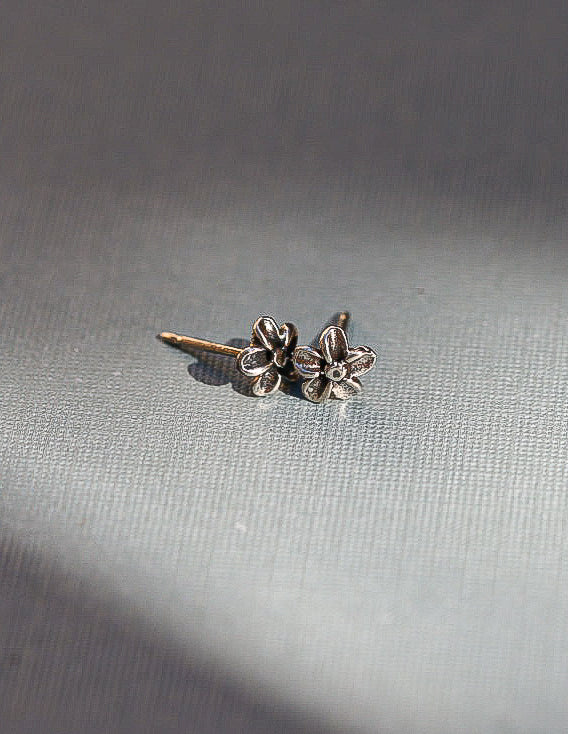 Itty Bitty Plumeria Flower Stud Earrings