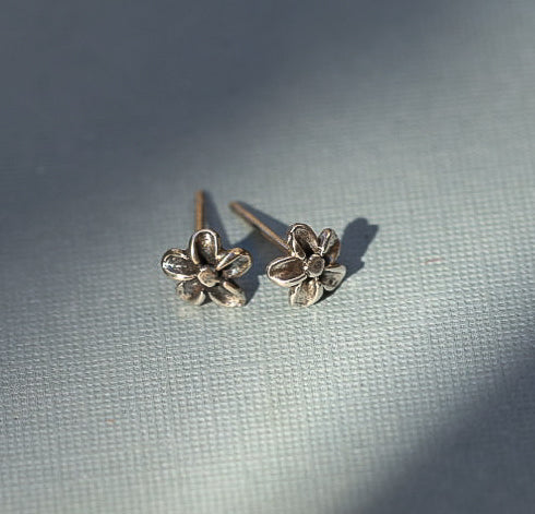 Itty Bitty Plumeria Flower Stud Earrings