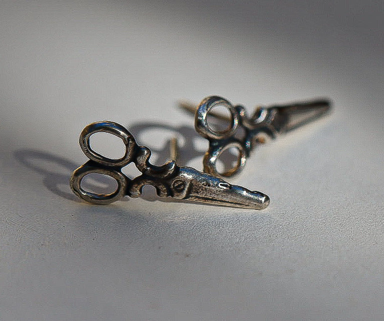 Sewing Scissors Stud Earrings