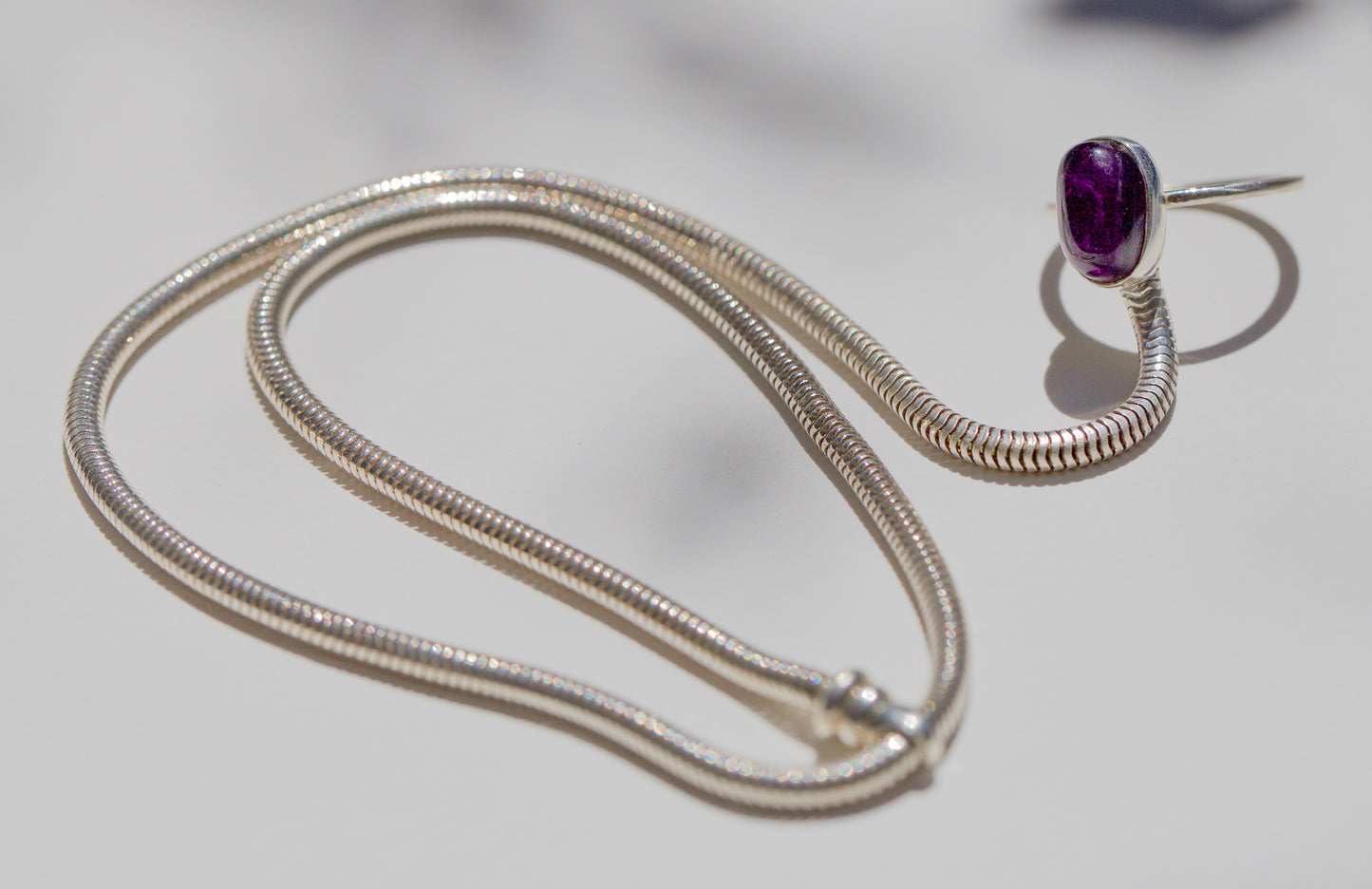 Amethyst Snake Chain Witchy Ring and Bracelet