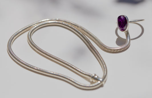 Amethyst Snake Chain Witchy Ring and Bracelet