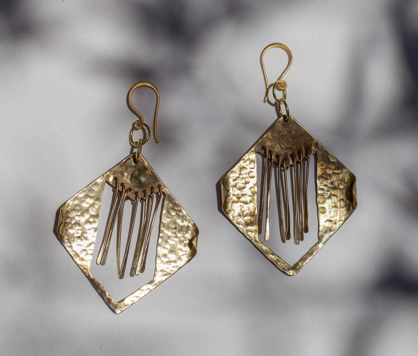 Brass Moon Earrings