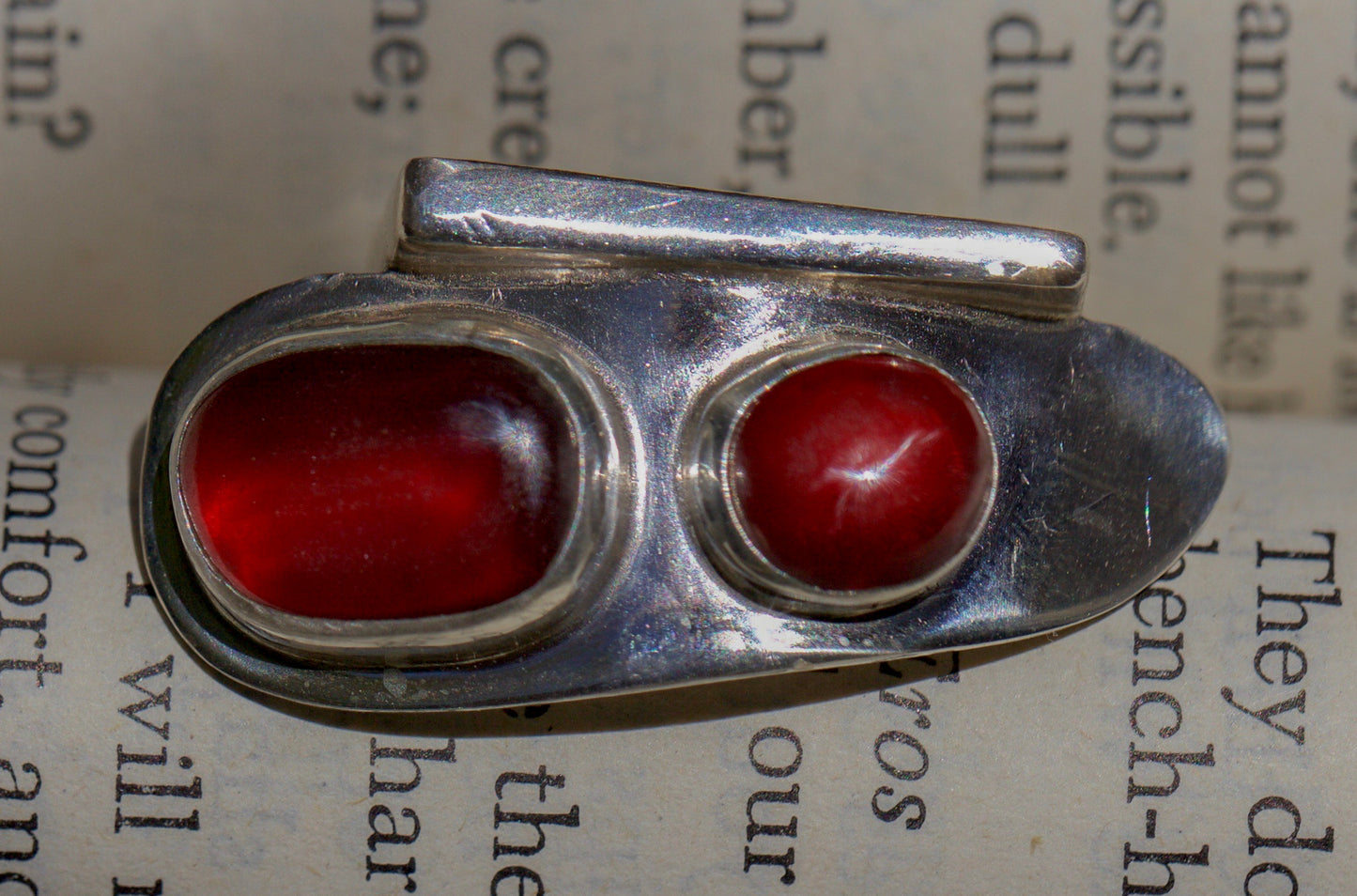 Deep Red Double Garnet Ring - Size 7