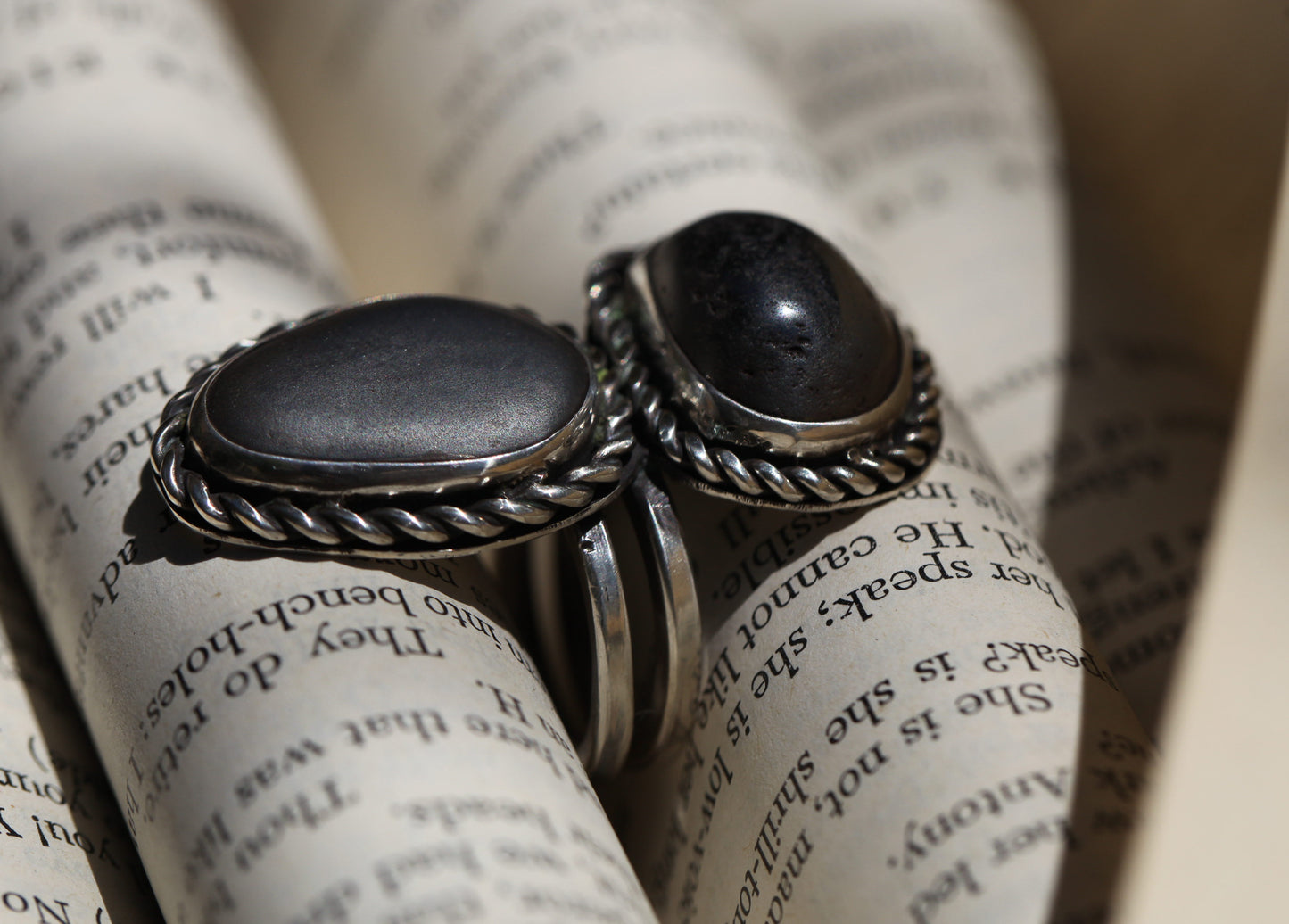 Contrasting Hematite Ring