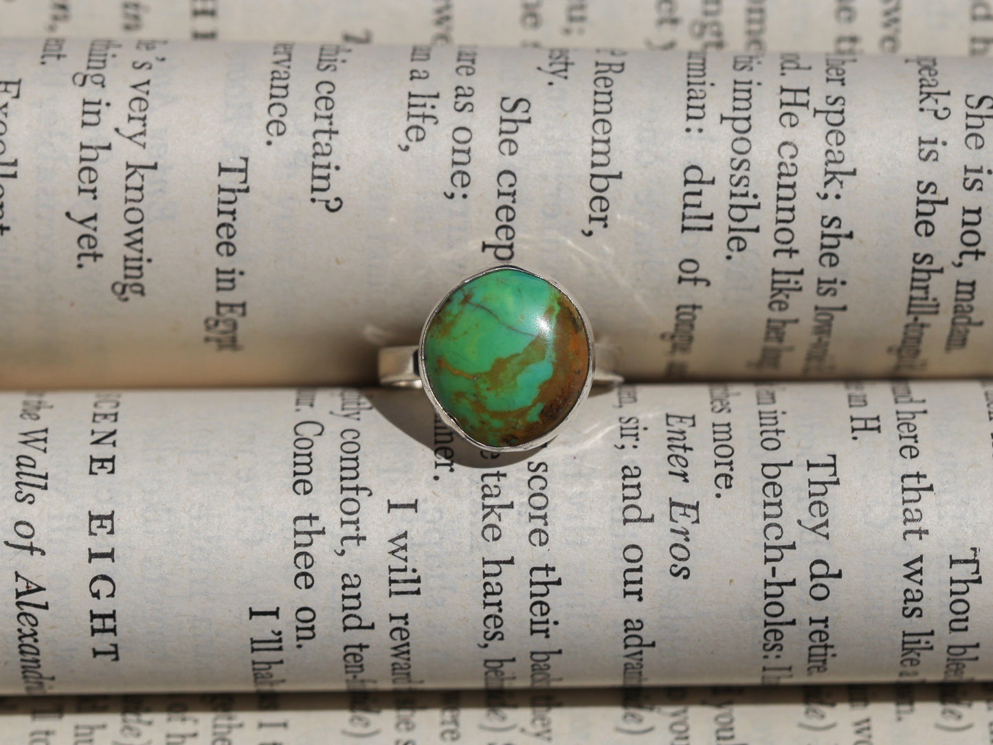 Rare Vintage Green Turquoise Ring - Size 7.25